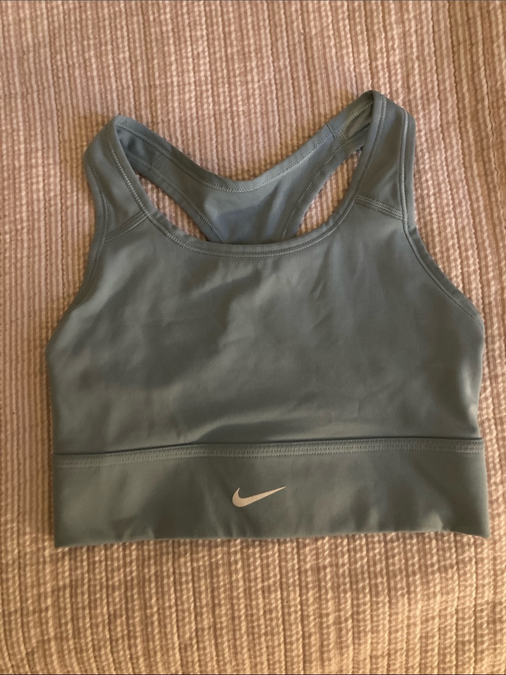 Small Nike Racerback Medium Support Sports Bra in Dusty Blue